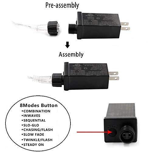 Ozs 2Pack 164Ft 400 Led Cool White Christmas String Lights, Waterproof, 8 Modes, Green Wire