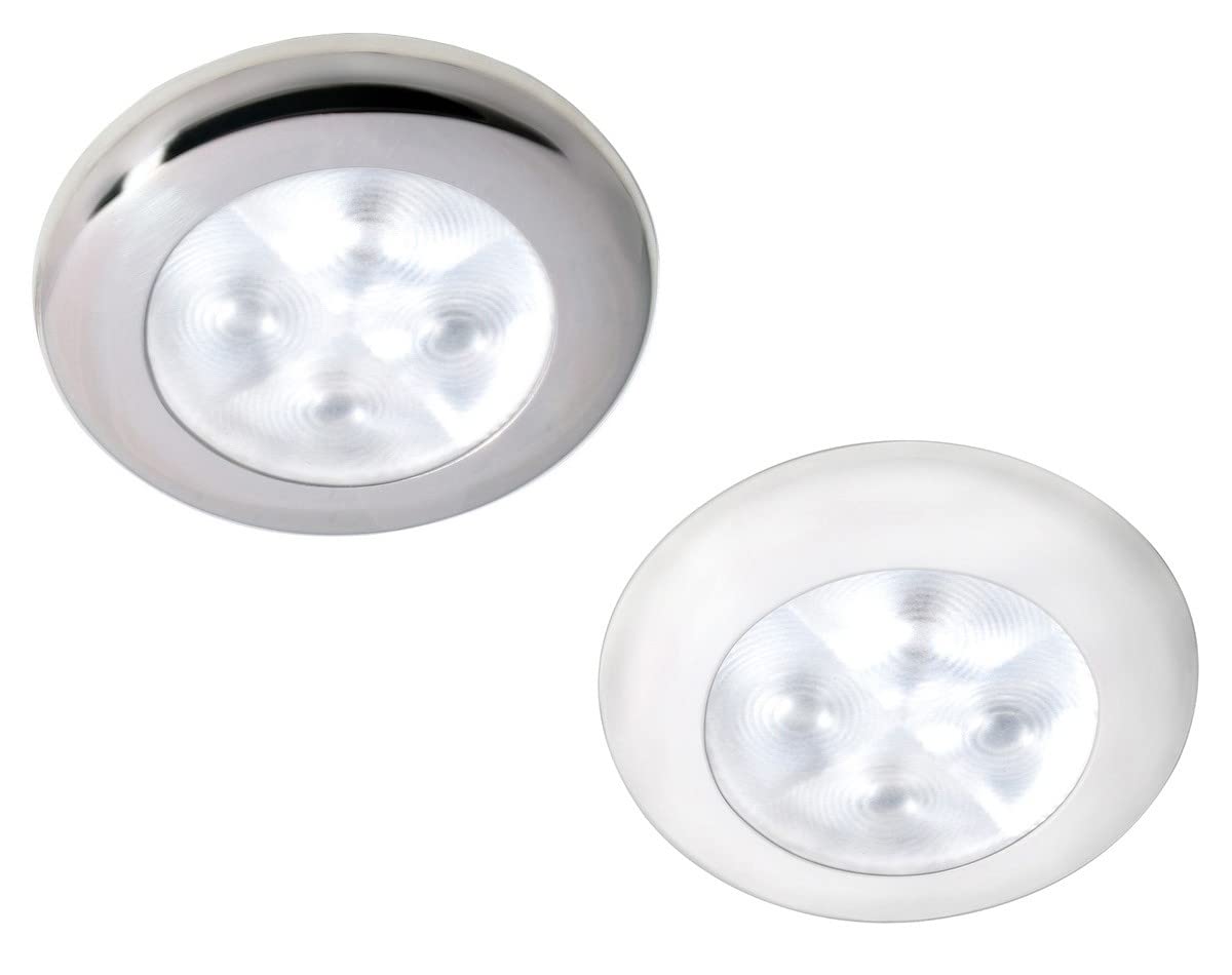Hella Marine Slim Line LED Courtesy Lamp - White LED - Stainless Steel Bezel - Model 2XT 980 500-521
