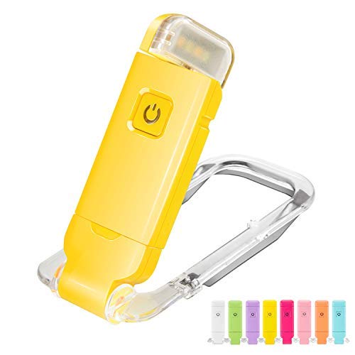 HONWELL Rechargeable Book Light Clip On LED Reading Lamp, 3 Brightness Levels, Portable, Yellow, Model H008YW-Y