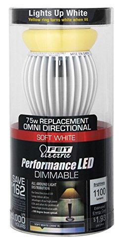 Feit Electric A19 LED Bulb, 16W/75W, Soft White, Model A19/OM1100R, Copper