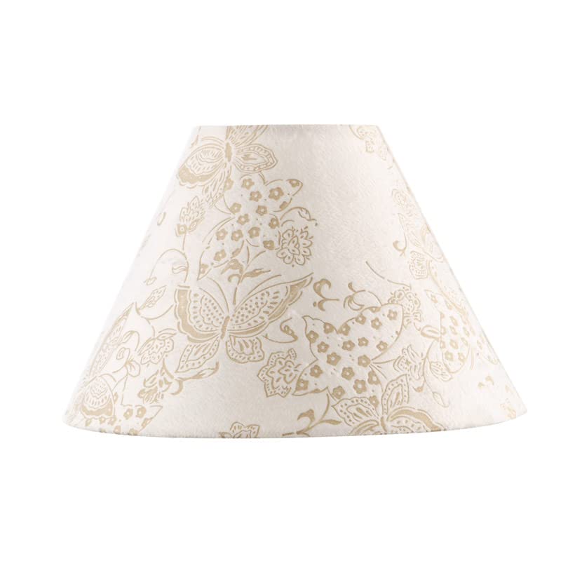 Aspen Creative 58758  Hardback Empire Transitional UNO Lamp Shade  Cream Butterfly Pattern  4 Top x 10 Bottom x 7 Slant Height  Slip UNO 33mm