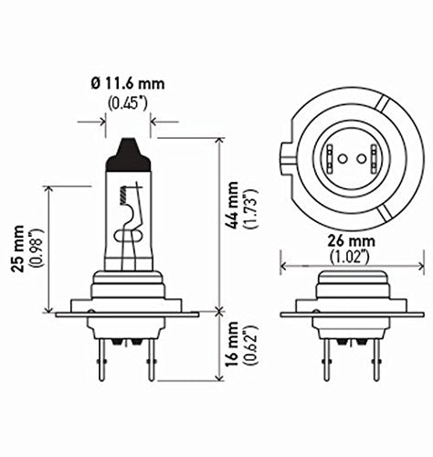 HELLA H7LL Long Life Bulb, 12V, 55W (Pack of 2)