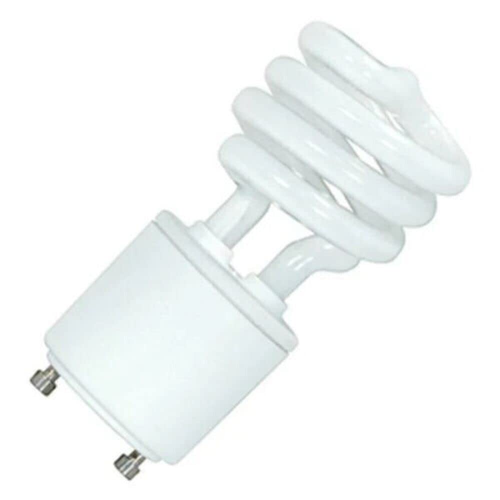 Satco Mini Spiral Compact Fluorescent Bulb, 13 Watt, 2700K, Bi Pin GU24 Base, 800 Lumens, Warm White, Pack of 6