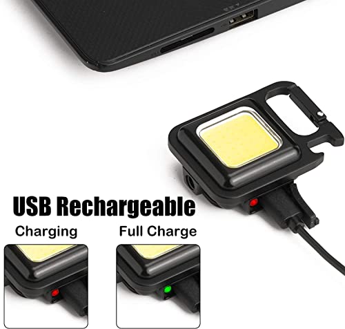 Linist Cob Small,500Lumens Bright Rechargeable Keychain Mini Flashlight 3 Light Modes Portable Pocket Light With Folding Bracket