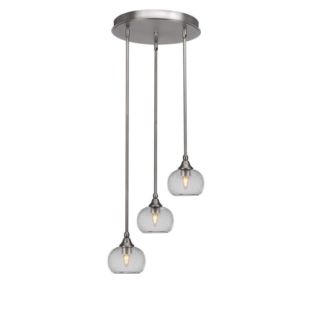 Empire 3 Light Cluster Pendalier in Brushed Nickel (2143-BN-202)