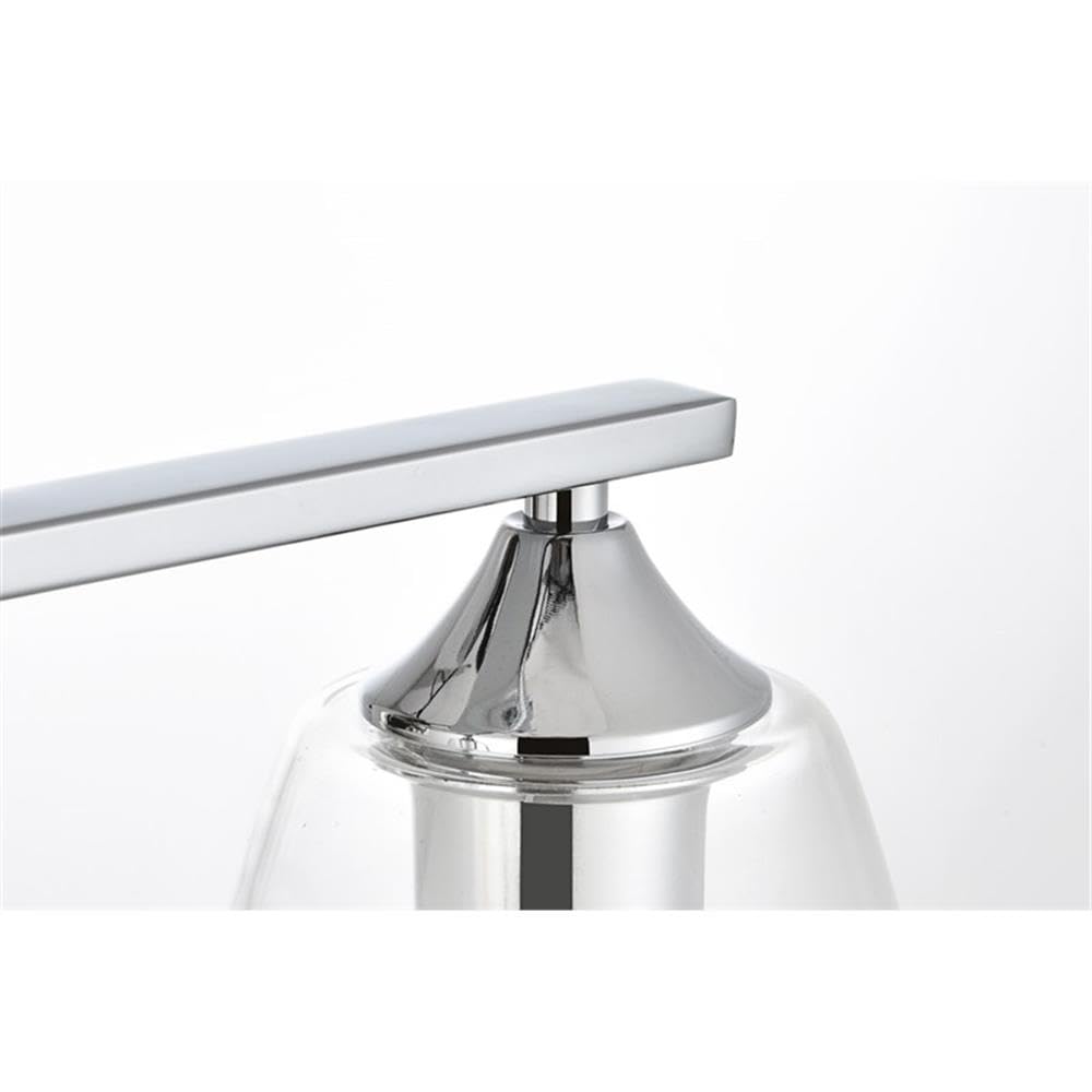 Living District Harris 2-Light Iron & Glass Bath Sconce in Chrome/Clear