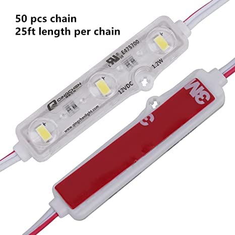 Q Qingchen Led Module Red 12V Dc 1.2W 25Ft 50Pcs/Chain 5630Smd Module Strip Light For Lightbox Letter Advertising Signs With Tape Adhesive Backside (100Pcs Pack)
