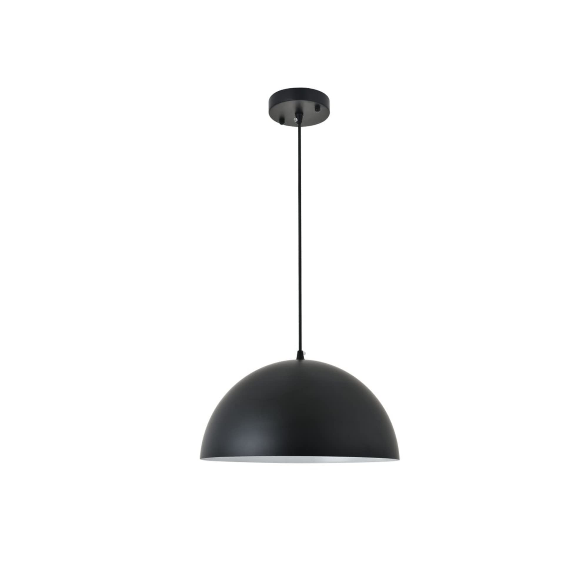 Living District Forte 1-Light Mid-Century Metal Pendant in Black Finish