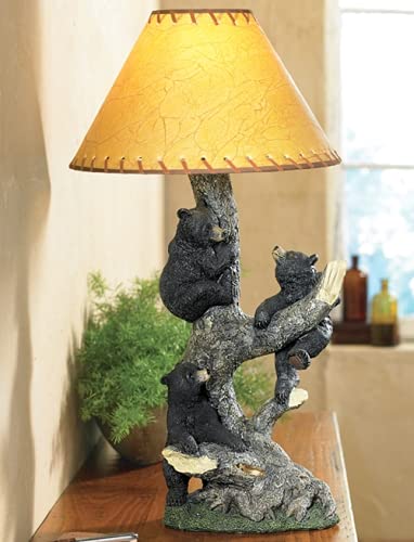 Black Forest D?or Climbing Bears Table Lamp - Rustic Cabin Lighting with Wildlife Theme