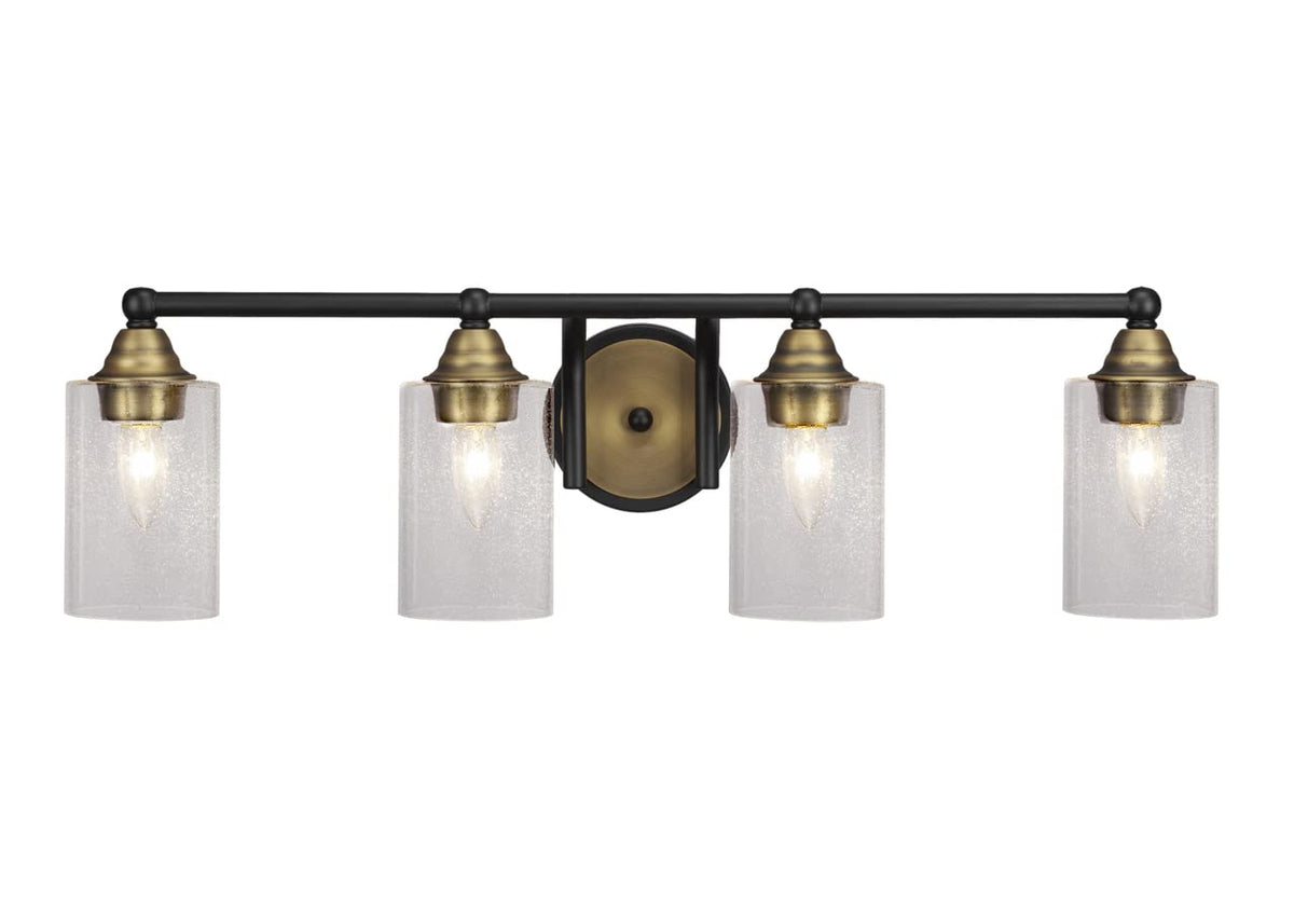 Toltec Lighting Paramount 4 Light Bath Bar In Matte Black & Brass (3424-Mbbr-300)