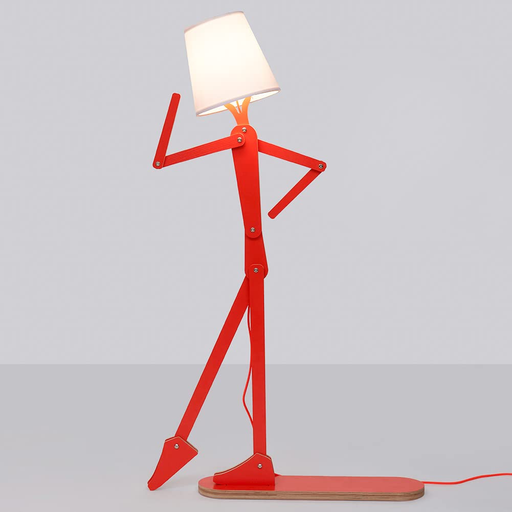 Hroome Cool Tall Floor Lamp For Bedroom & Living Room - Unique Corner Decorative Reading Wood Standing Light Creative Swing Arm