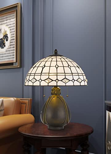 Cal 60W x 2 Tiffany Table Lamp, Dark Bronze, Glass, 16 x 16 x 20, Model BO-2942TB