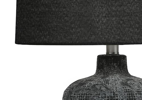 Monarch Specialties 9621 Lighting, Table Lampblack Ceramic, Black Shade, Contemporary Lighting-24 Lamp, 15&quot; L X 15&quot; W X 24&quot; H