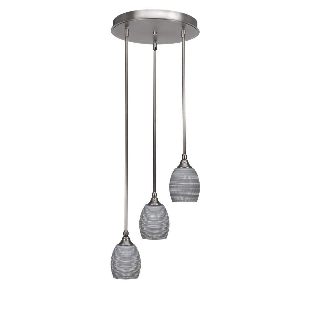 Empire 3 Light Cluster Pendalier in Brushed Nickel (2143-BN-4022)