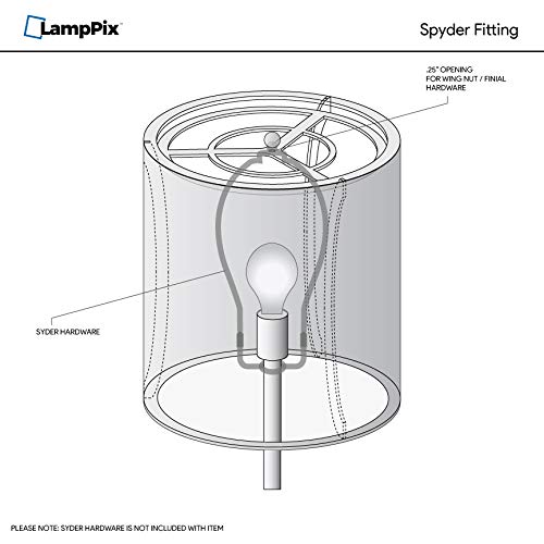 Lamppix 10.00 Inch Table Lamp Shade - Afternoon Sunlight Canvas Desk Lampshade (Spider Fitting)
