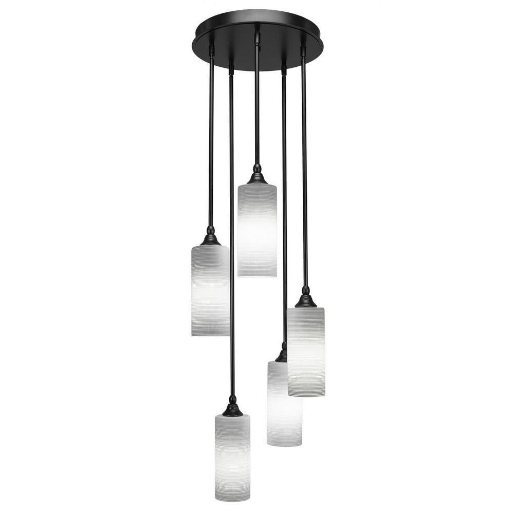 Empire 5 Light Cluster Pendalier In Matte Black (2145-Mb-4091)