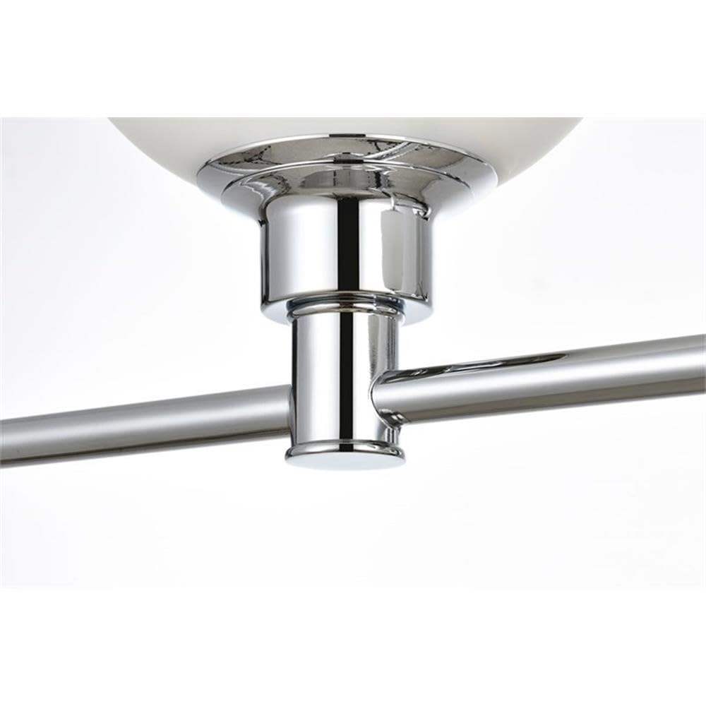 Living District Cordelia 2-Light Iron/Glass Bath Sconce in Chrome/Frosted White
