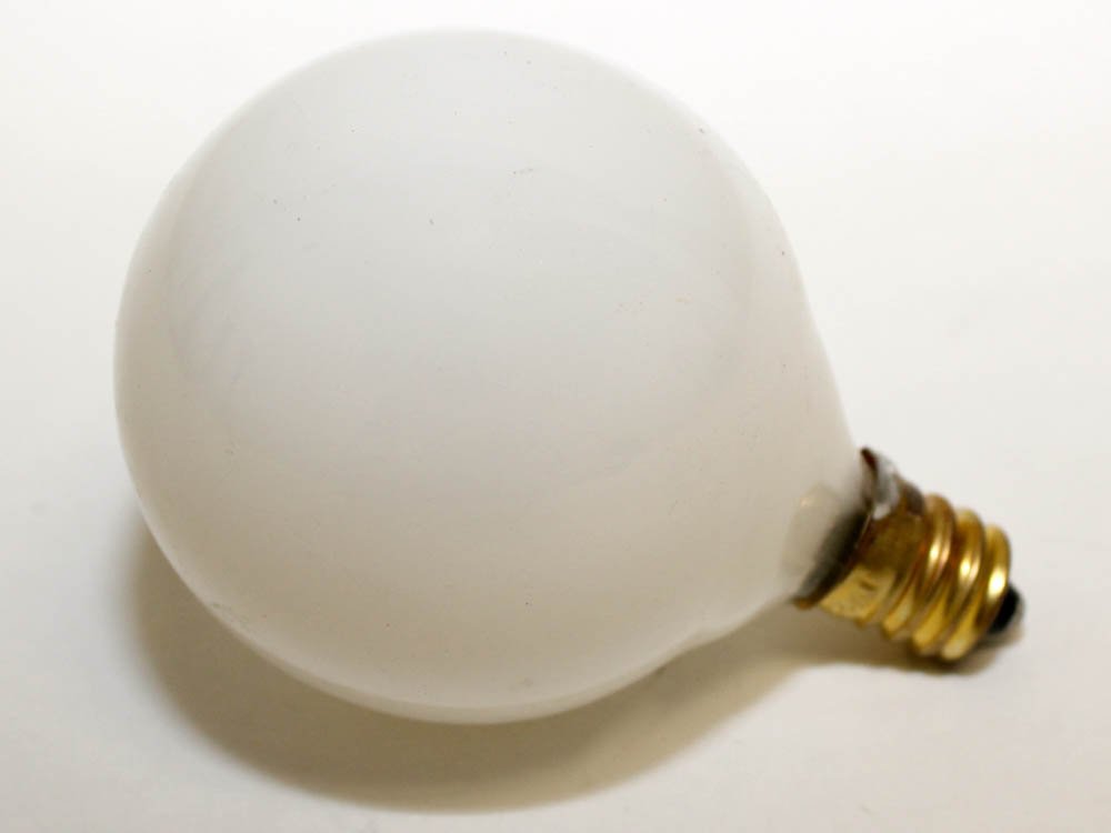 Bulbrite Incandescent G16.5 Candelabra Screw Base (E12) Light Bulb, 15 Watt, White