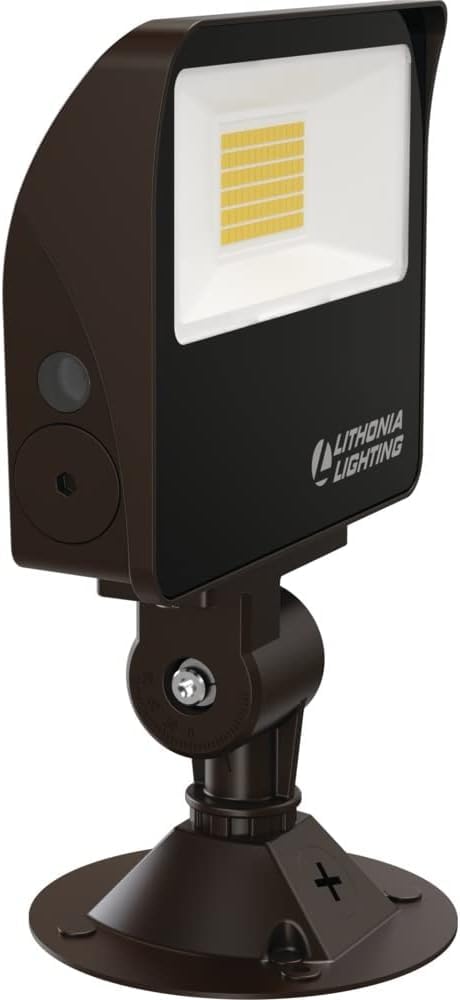 Lithonia Lighting All-in-One LED Flood Light, Waterproof LED Outdoor Light Fixture with Adjustable Color Temperature, Knuckle Mo