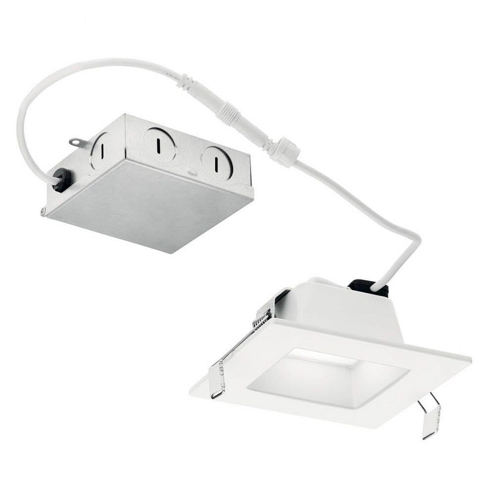 Kichler Direct-to-Ceiling 4 inch Square Recessed 27K LED Downlight in White