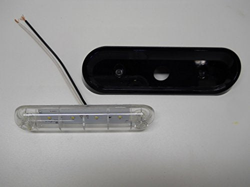 Command Electronics Bright White Led 12V Rv Camper Trailer Porch Security Light/Angled Black Base