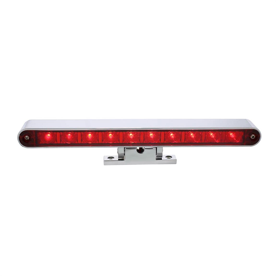 United Pacific 33009 10 Led Dual Function 3Rd Brake Light With Chrome Swivel Pedestal Base - Red Led/Red Lens