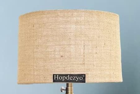 Hopdezyo Italian Wooden Tripod Floor Lamp with Home Decor Corner Design Jute Drum Shade, Bulb, Wiring, E27 Holder Included, Pack