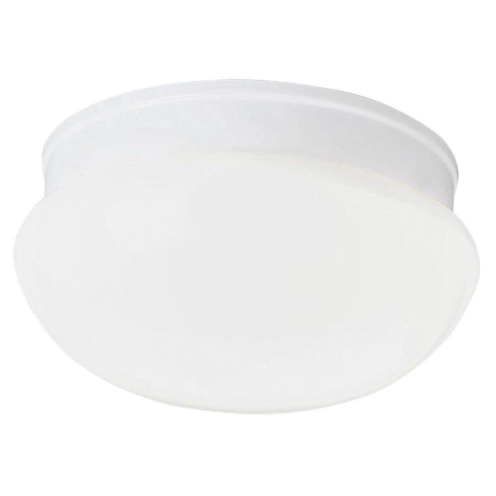Progress Lighting Fitter Close-to-Ceiling Light, 9.5in Diameter x 5.25in Height, White, Model P3410-30, Glass Material