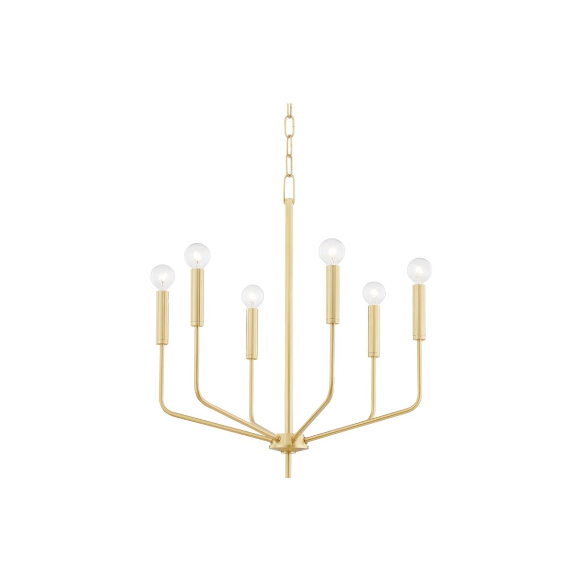 MITZI HUDSON VALLEY LIGHTING Bailey-6 Light Chandelier in Transitional Style-24 Inches Wide by 23.5 Inches High-Aged Brass Finis