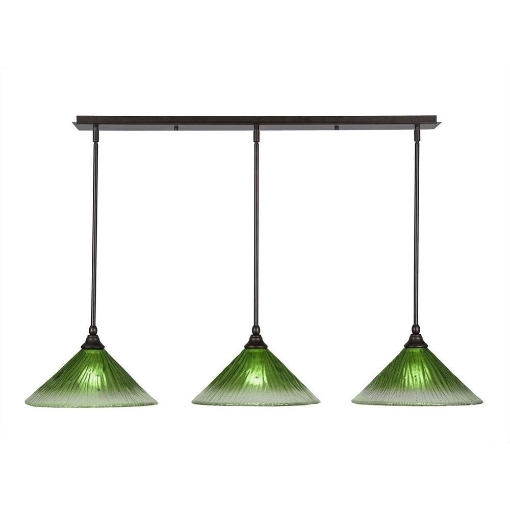 Toltec Lighting 3 Light Linear Pendalier In Bronze (36-Brz-447)