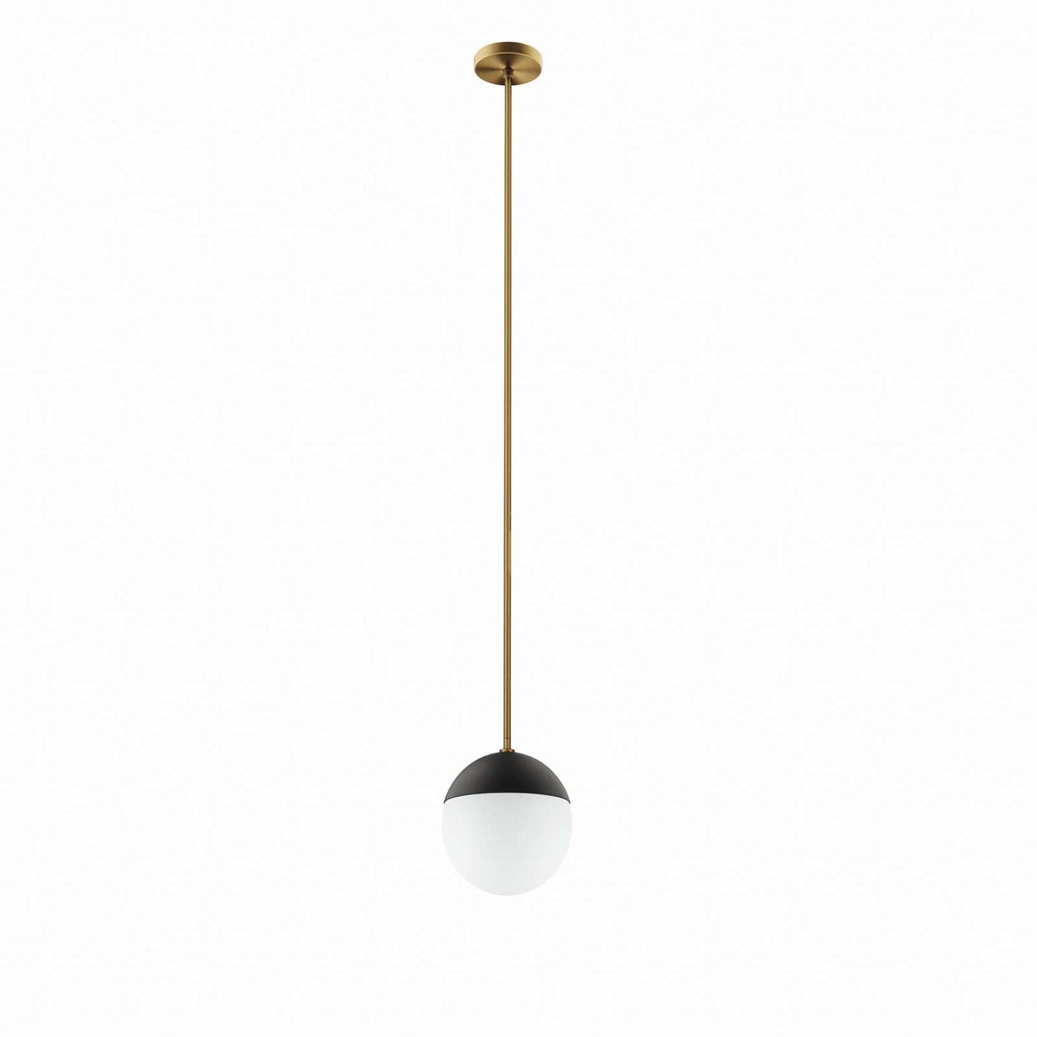 Modway Stellar 1-Light Pendant Light In Opal Satin Brass