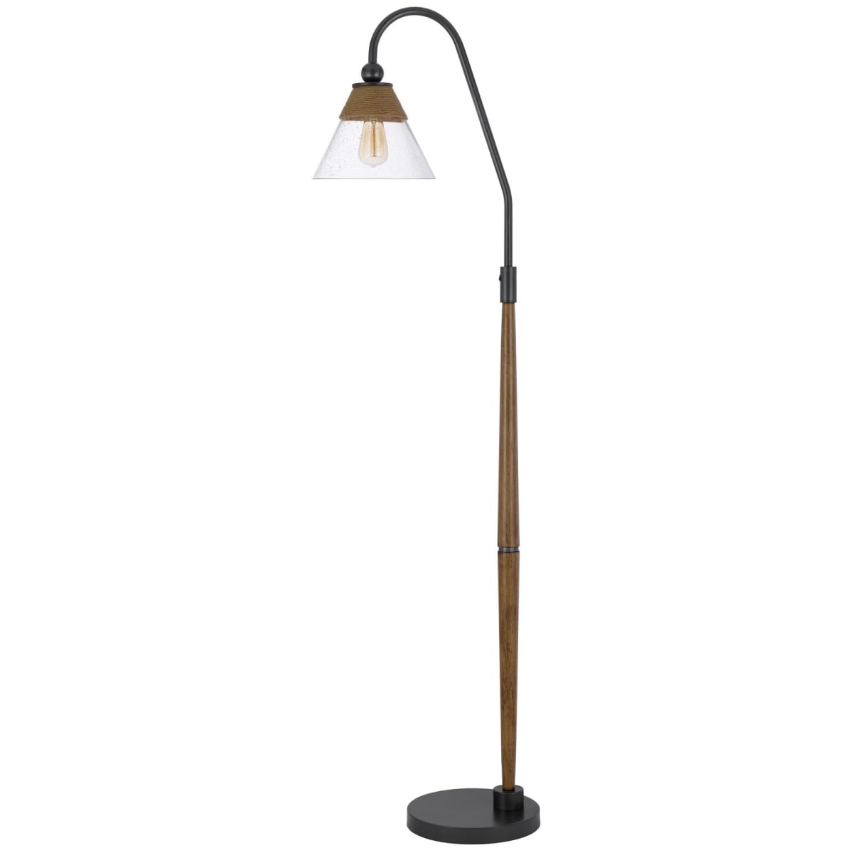 Homeroots 71&quot; Traditional Floor Lamp With Clear Glass Empire Shade, Brown Finish
