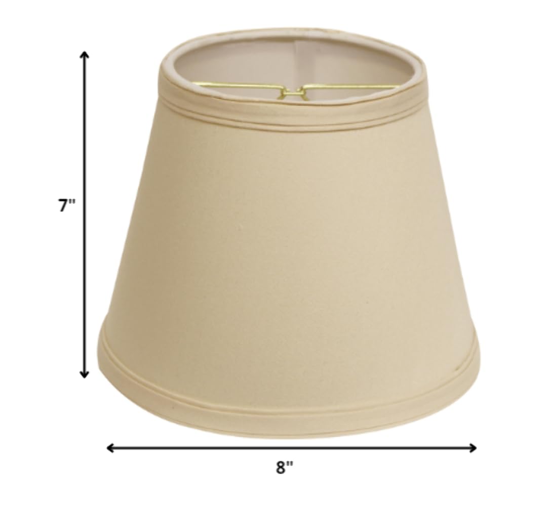 Homeroots Lighting New 8"" Slate Grey Empire Hardback Slanted No Slub Lampshade, Warm White