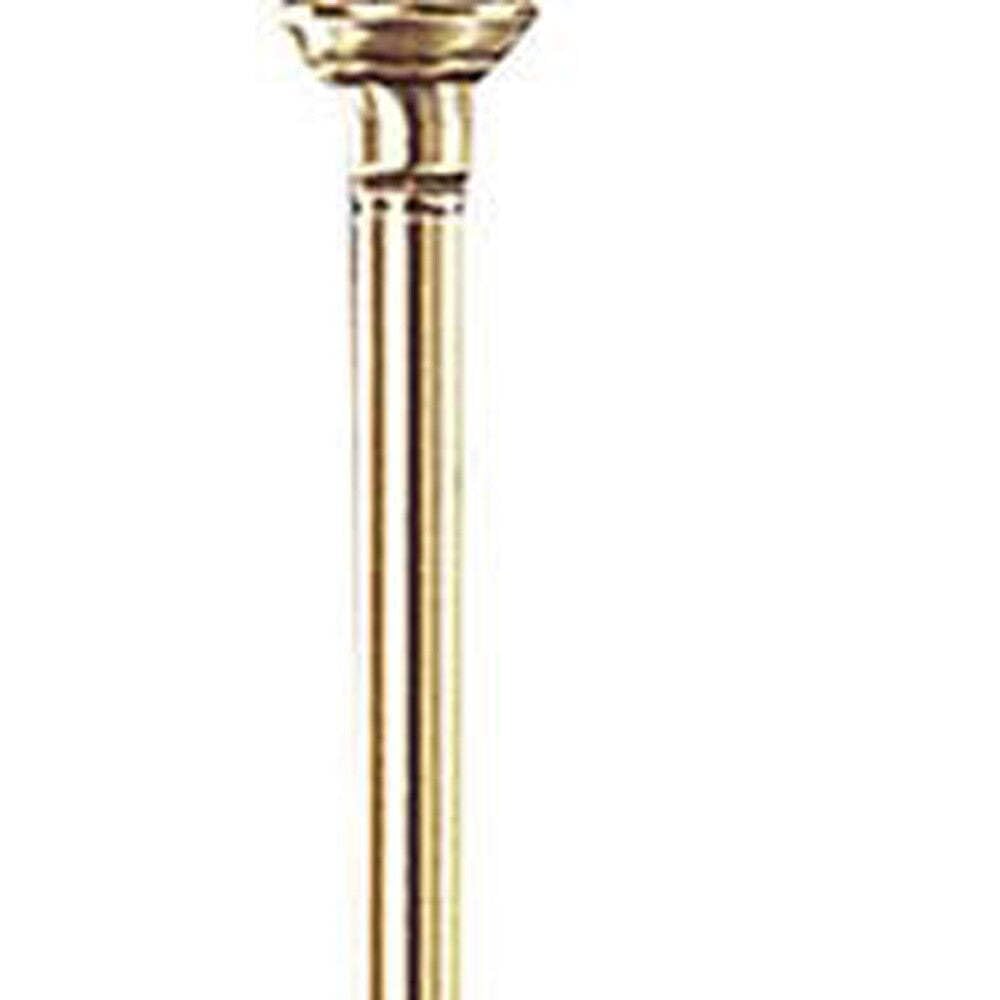 HomeRoots Swing Arm Floor Lamp, 59 in., Metal, Beige Empire Shade, Bronze Finish