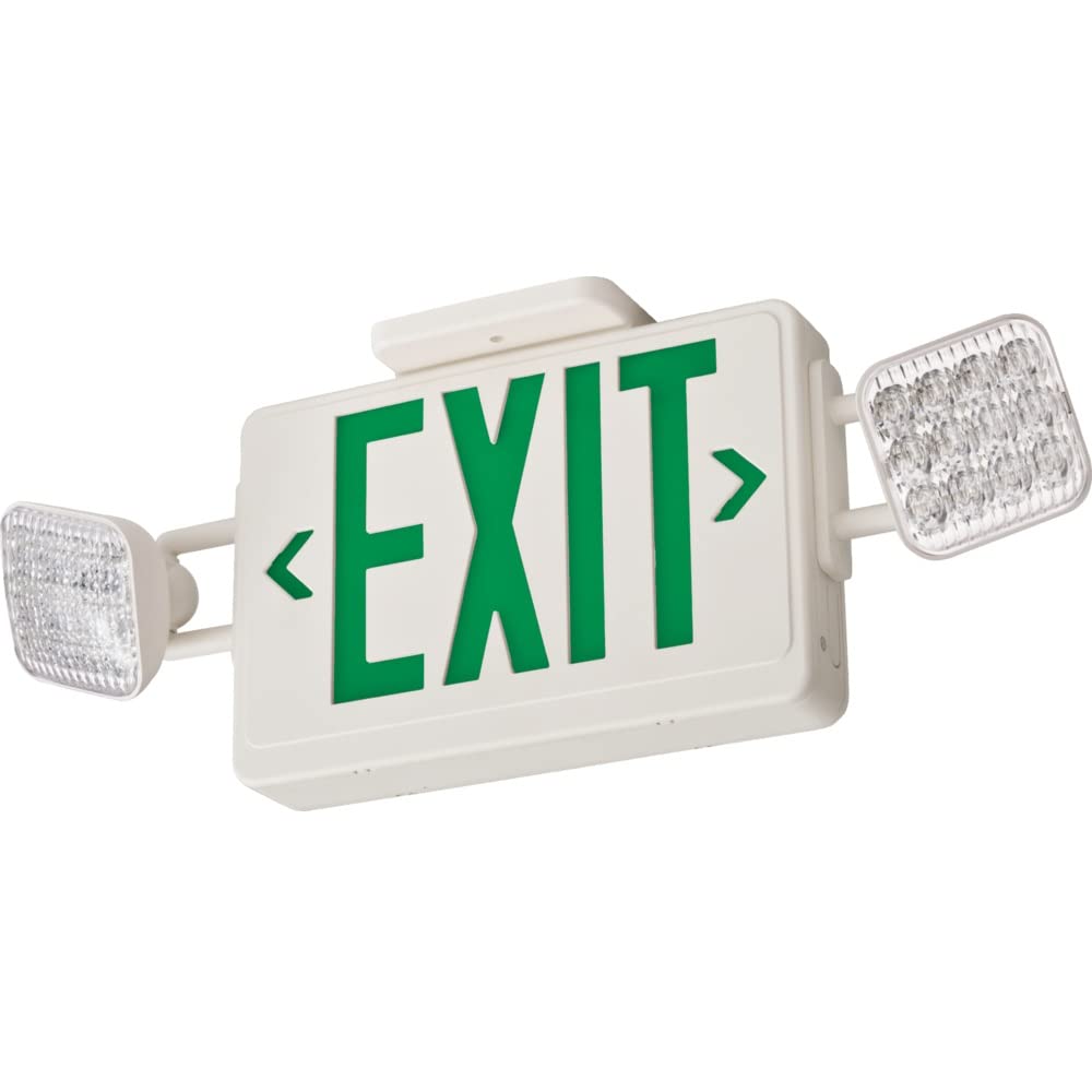 Lithonia Lighting Ecrg Basics Emergency Light/Exit Combo With Remote Capacity, Square, White