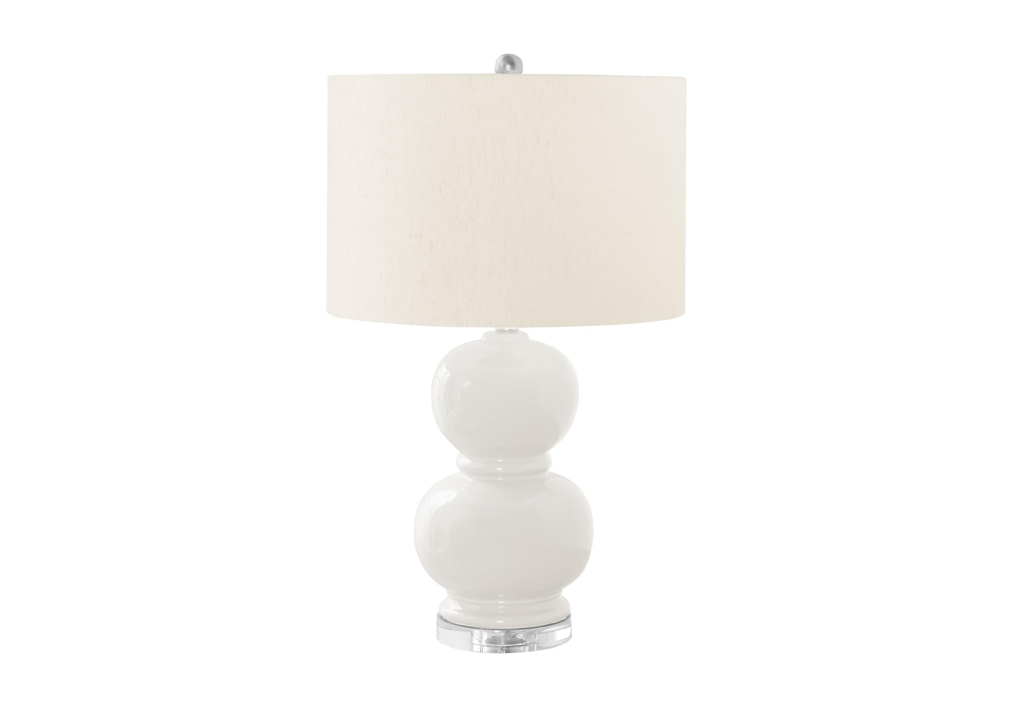 Monarch Specialties 9744, Cream, Contemporary Lighting Table Lamp Ceramic Ivory Shade, 15&quot; L x 15&quot; W x 25&quot; H