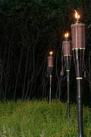 Backyadda Bamboo Torches - 57&quot; Tall, Extra-Large Metal Canisters, Fiberglass Wicks For Outdoor Use