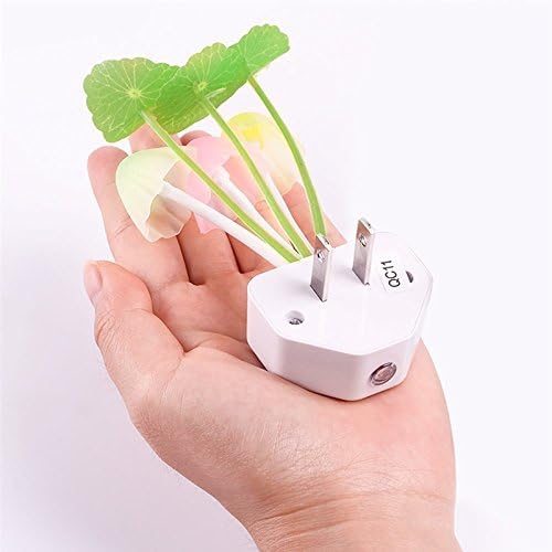 ZEZHOU Mushroom Night Light - 2 Pack Color Changing LED Plug-in Bed Lamp for Kids & Adults, Silicone, Model Z-MNL