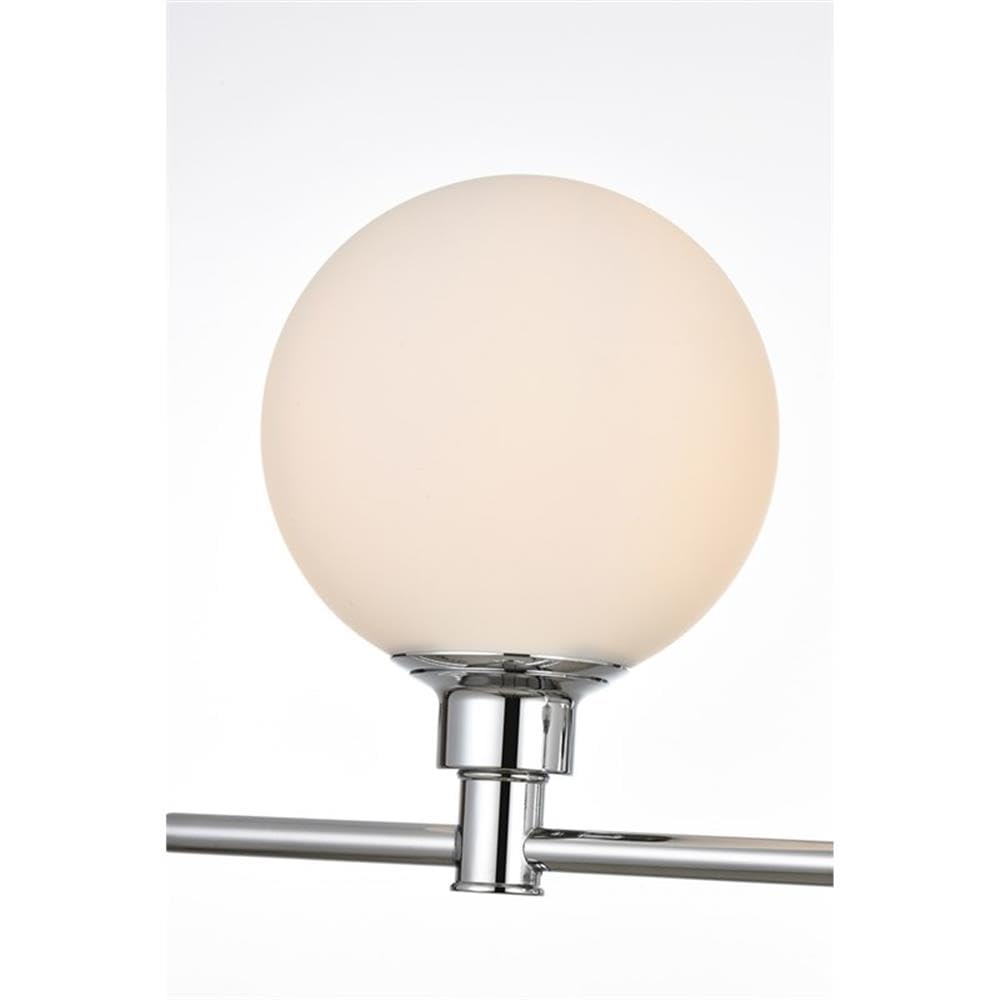 Living District Cordelia 3-Light Iron/Glass Bath Sconce in Chrome/Frosted White