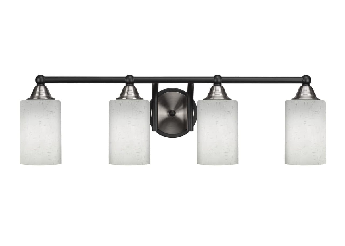 Toltec Lighting Paramount 4 Light Bath Bar In Matte Black & Brushed Nickel (3424-Mbbn-310)