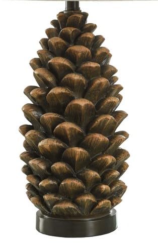 BLACK FOREST DECOR Rustic Pinecone Table Lamp - Lodge Style Lighting - 30.75" Beige
