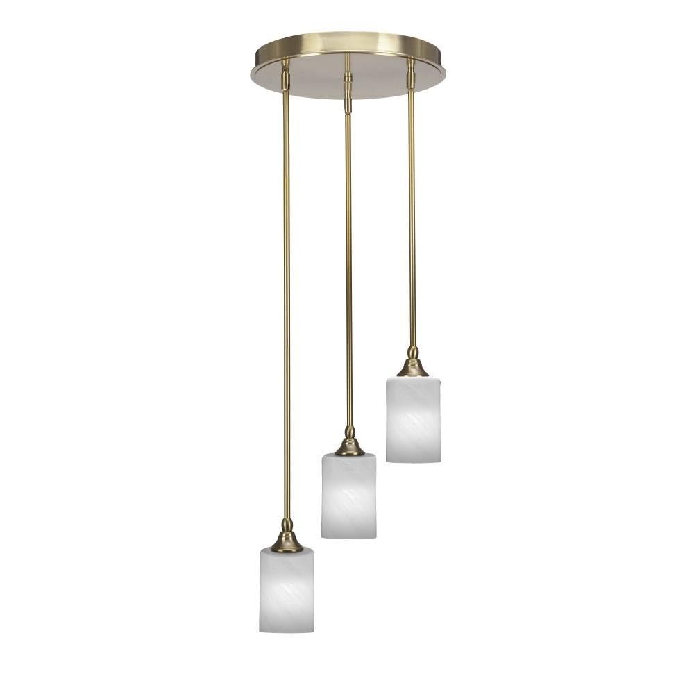 Empire 3 Light Cluster Pendalier in New Age Brass (2143-NAB-3001)