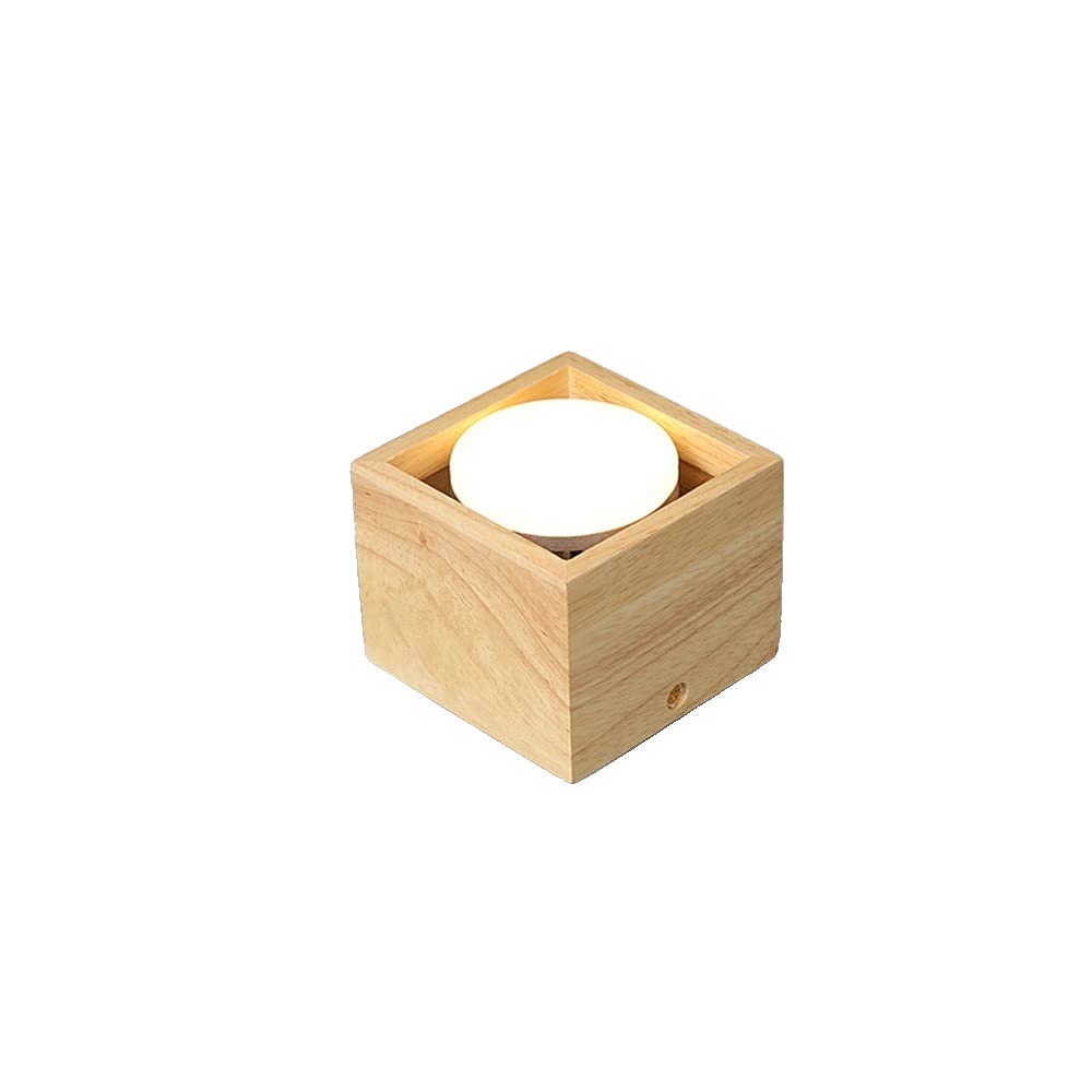 OZZKI Recessed Three-color Dimming Japanese Wood Square LED Downlight Embedded 7W 3000-6000K Household Decor Illumination Ceilin