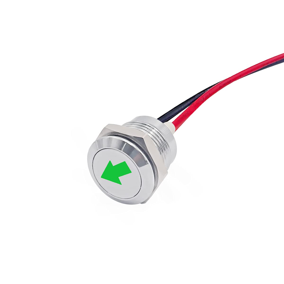 Taiss Led Indicator Pilot Dash Light With Symbols (Single Arrow) Green, 1/2''(12Mm)12V Led Metal Signal Indicator Light