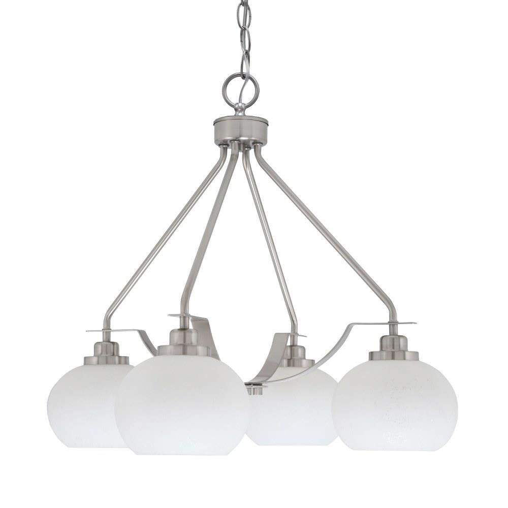 Toltec Lighting 2604-Bn-212 Odyssey - 3 Light Downlight Chandelier-21.5 Inches Tall And 19 Inches Wide, Finish Color: Brushed Nickel, Glass Color: White Muslin