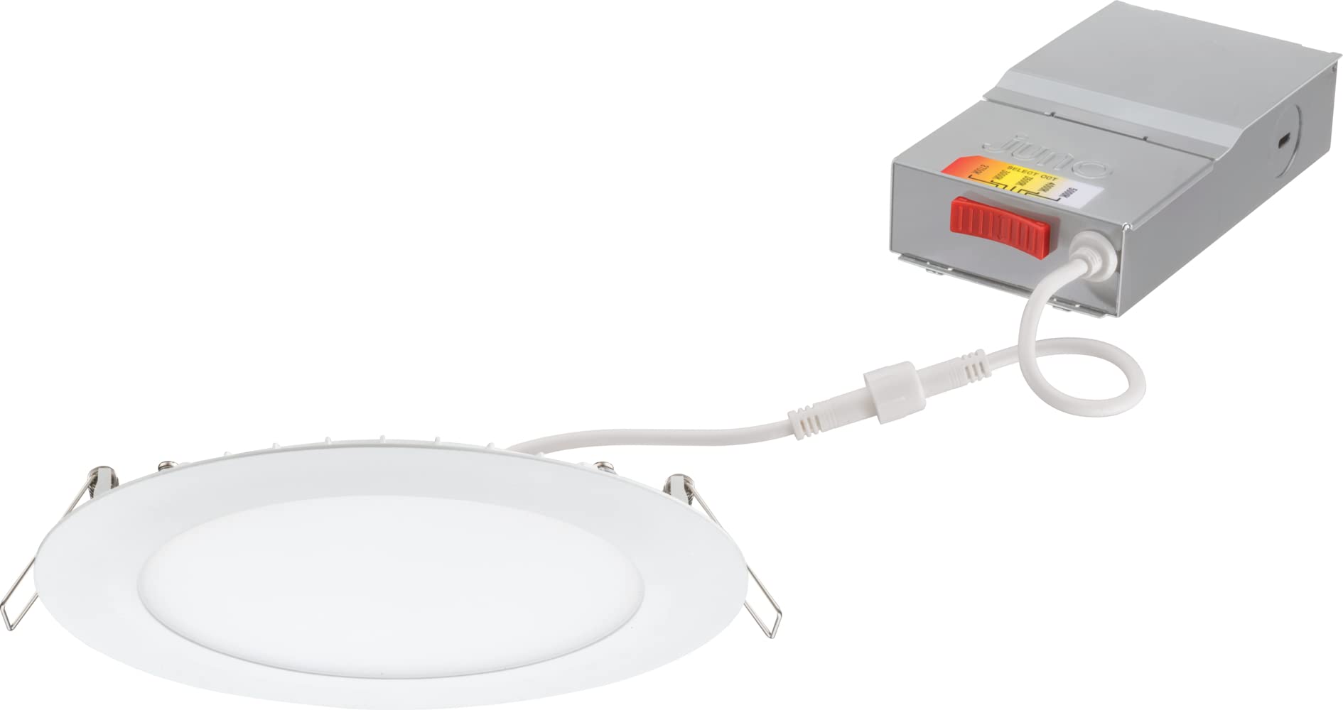 Juno Wafer Downlight 6 Inch, LED Recessed Lighting 6 Inch, Switchable Color Temperature 2700K/3000K/3500K/4000K/5000K, 120 Volts