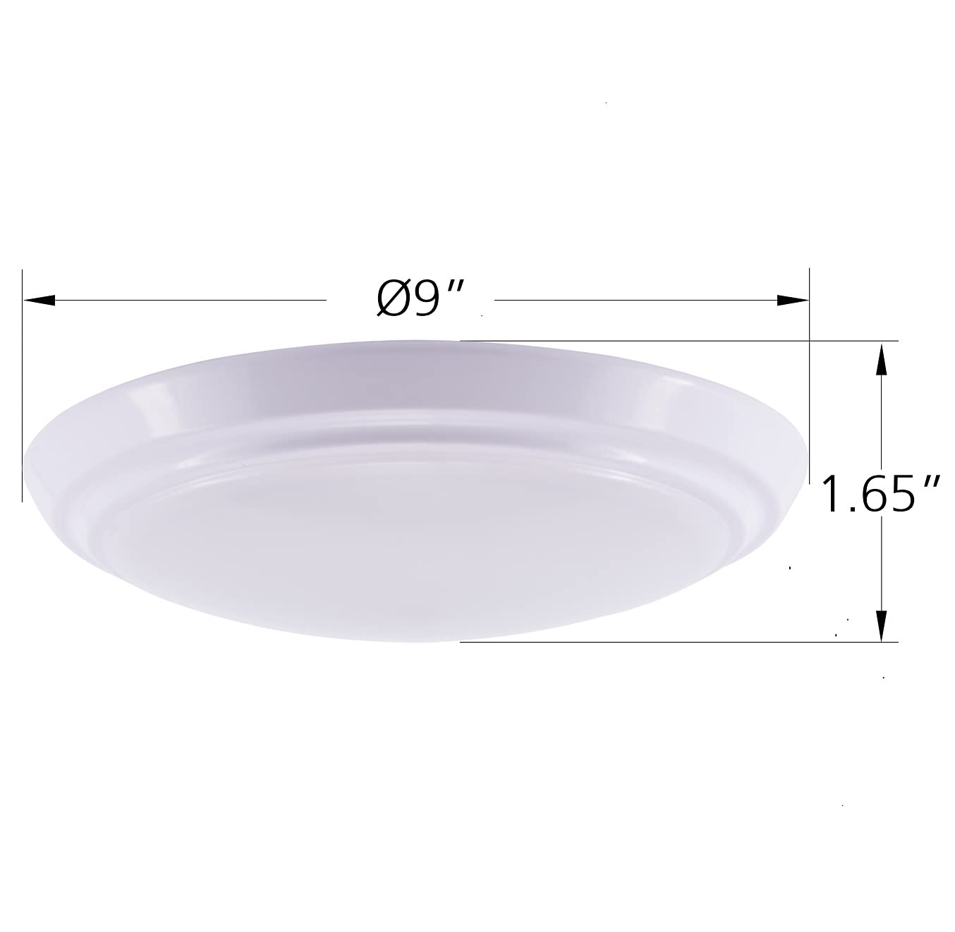 Gruenlich LED Flush Mount Ceiling Light, Dimmable 17.5W, 1000 Lumen, 3 CCT, 9 Inch, Aluminum, 2-Pack, White Finish