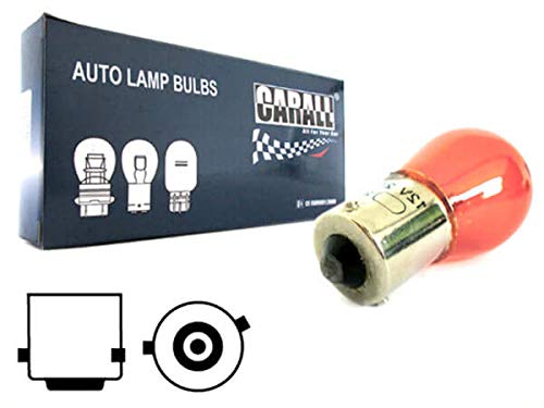 Carall 10 Pcs Car Halogen Bulbs S25 Py21W Bau15S 12V 21W Bent Pins Orange, For Headlight Car Bulbs, Beam Low/High Beam Fog Light