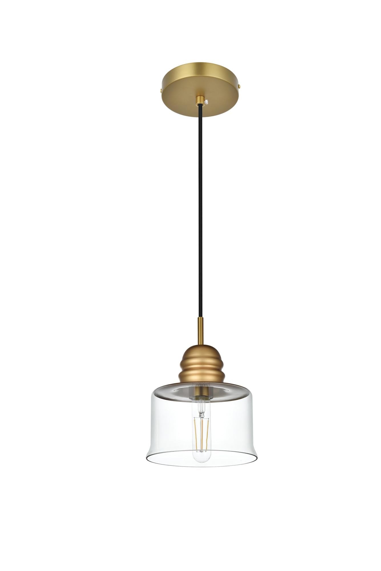 Living District Indoor Modern Home Decorative Bright Ceiling Kenna 1 Light Chrome Pendant with Clear Glass