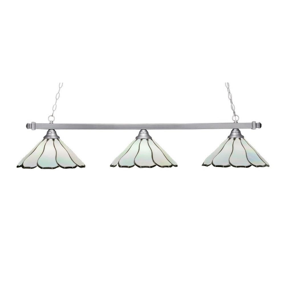 Square 3 Light Island in Brushed Nickel (803-BN-912)